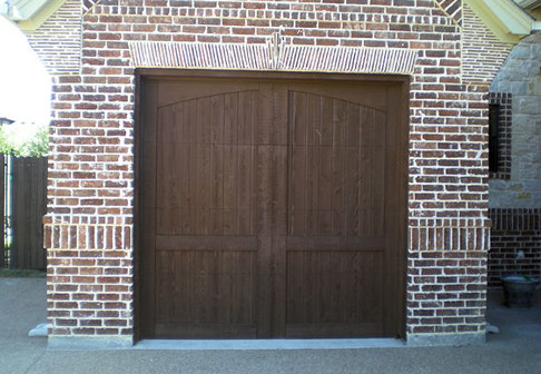 Painted wooden garage door