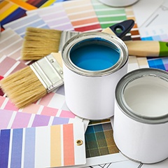 an assortment of paint color samples