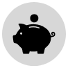 Animated piggy bank icon
