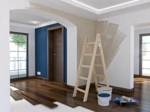 painters started painting the inside of a home