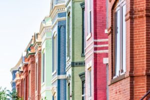 painted brick homes of several different colors