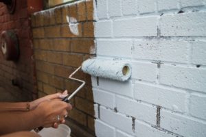 house with painted exterior brick