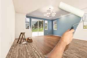 a closeup of a home being painted 